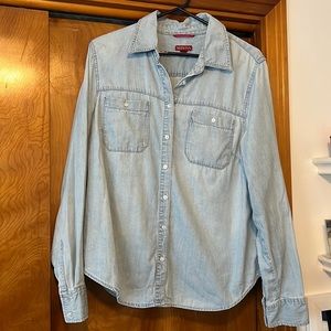 Merona button up collared jean shirt